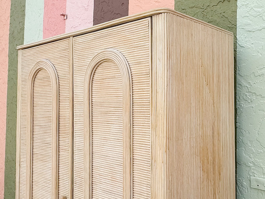 Pencil Reed Rattan Armoire