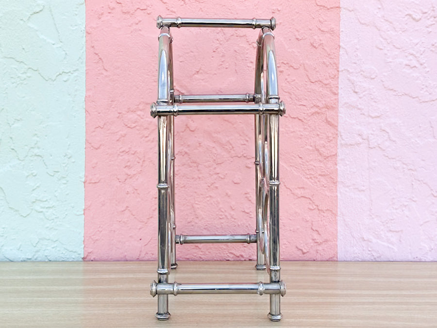 Chrome Faux Bamboo Wine Rack