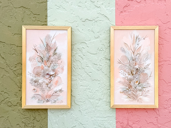 Pair of Natural Seashell Signed Original Art