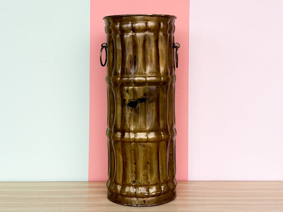 Brass Faux Bamboo Umbrella Stand