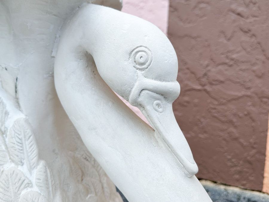Pair of Plaster Swan Garden Seats