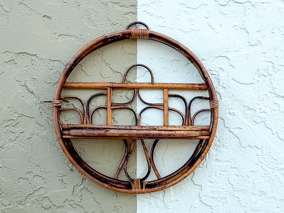 Round Bamboo Wall Shelf