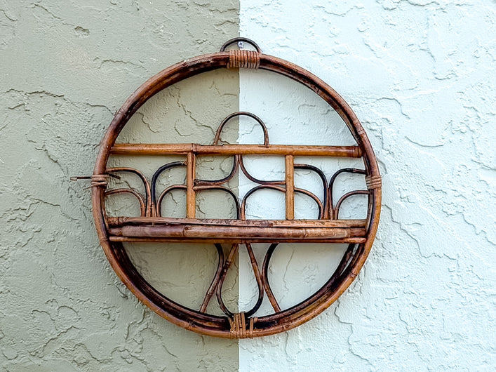 Round Bamboo Wall Shelf