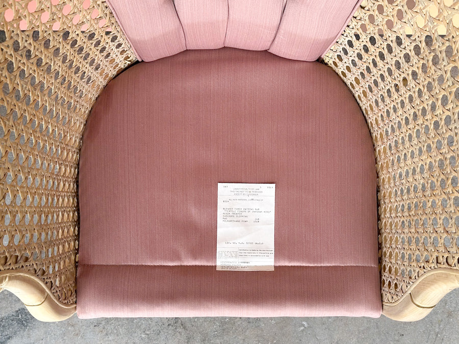 Pair of Faux Bamboo Cane Barrel Chairs