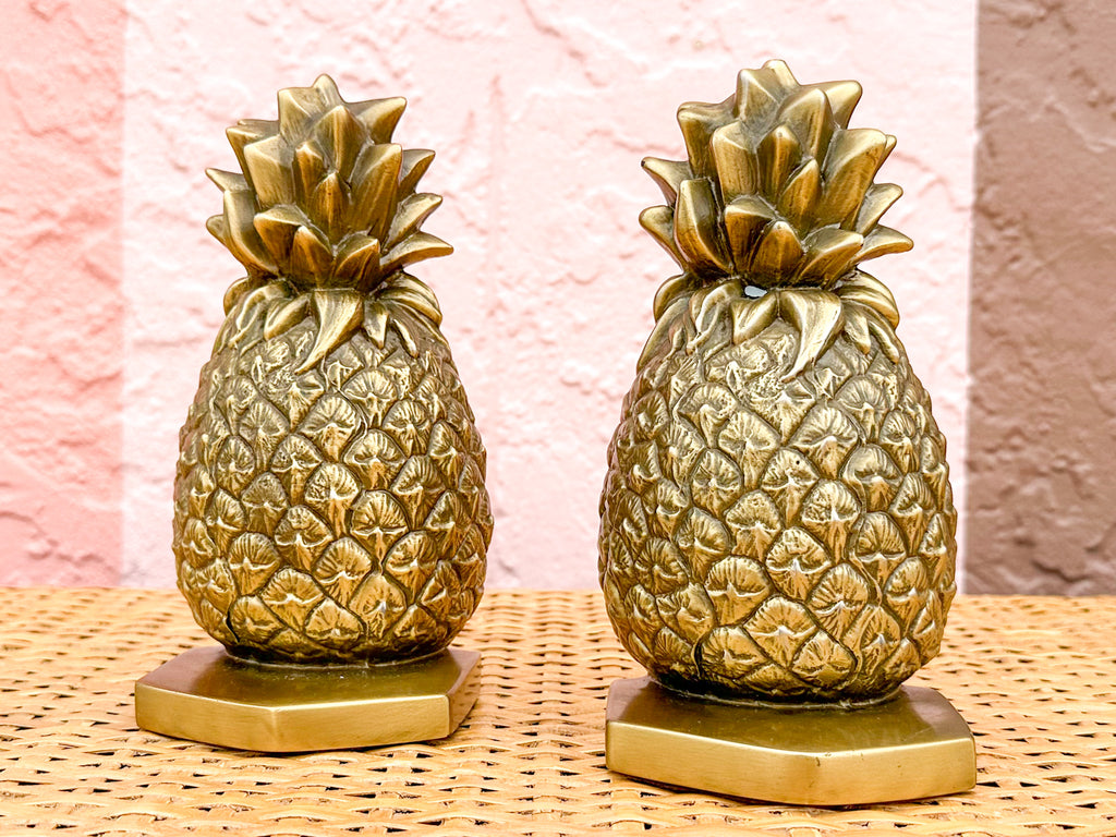Pair of Brass Pineapple Bookends