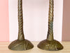 Pair of Brass Palm Tree Candlesticks