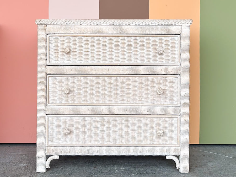 Pair of Henry Link Oversized Wicker Nightstands
