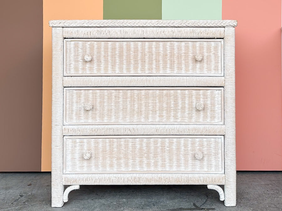Pair of Henry Link Oversized Wicker Nightstands