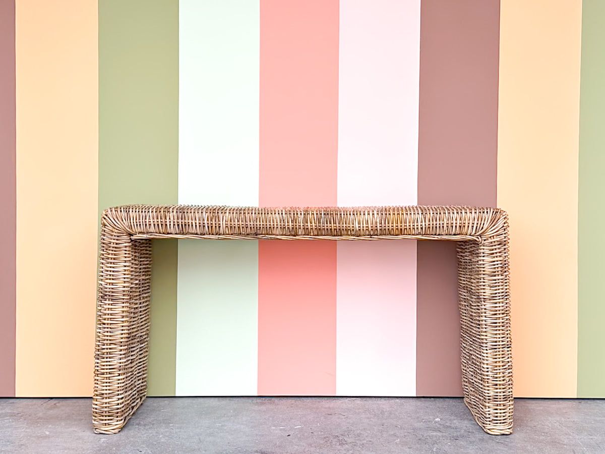 Waterfall Woven Rattan Console