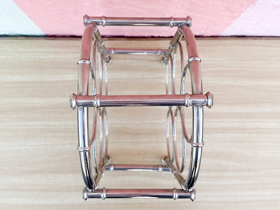 Chrome Faux Bamboo Wine Rack