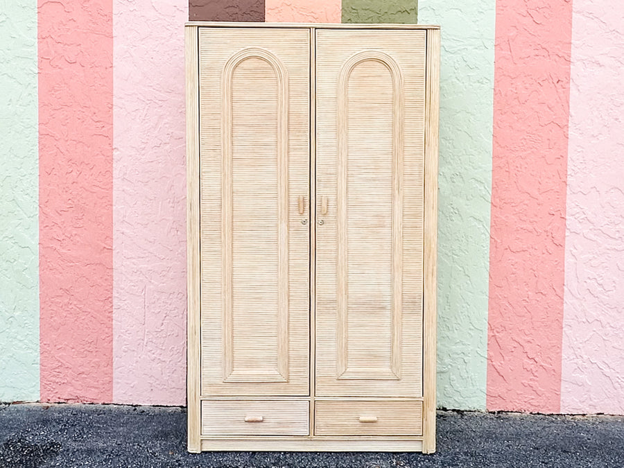 Pencil Reed Rattan Armoire