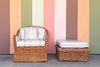 Braided Rattan Chair and Ottoman