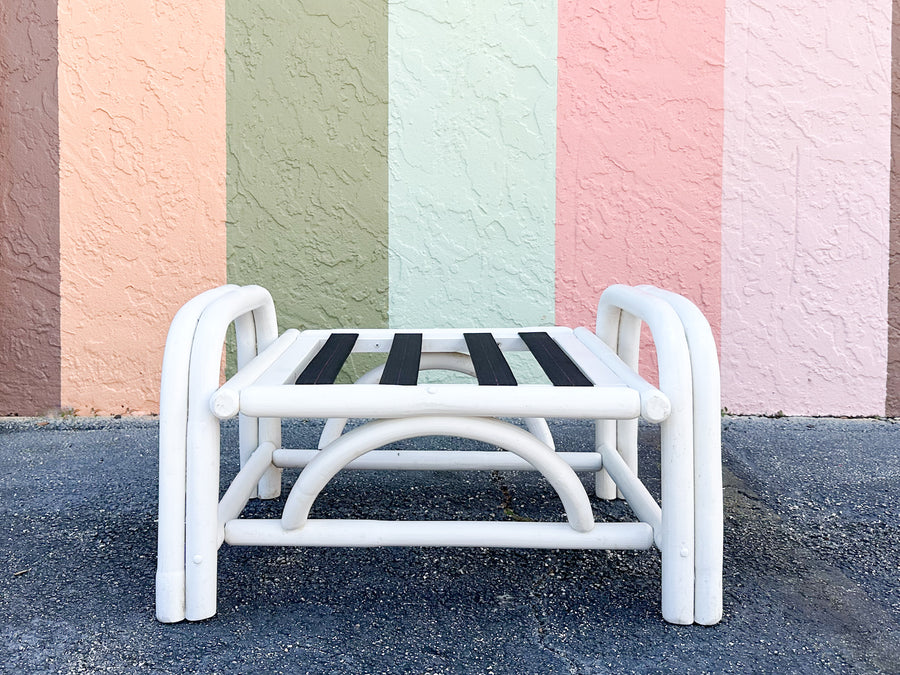 Island Whimsy Rattan Lounge Chair and Ottoman