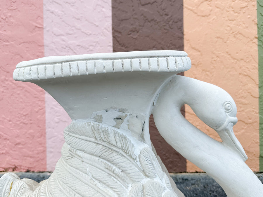 Pair of Plaster Swan Garden Seats