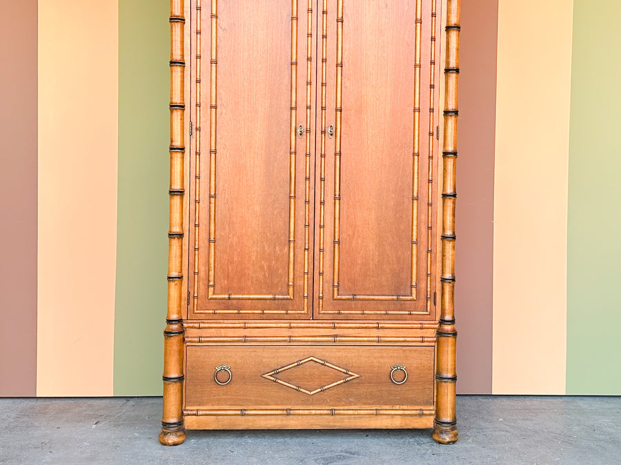 Handsome Faux Bamboo Armoire