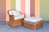 Braided Rattan Chair and Ottoman