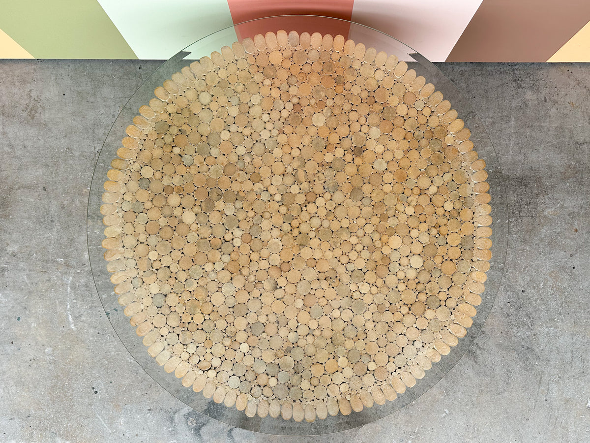 McGuire Sheaf of Wheat Rattan Coffee Table