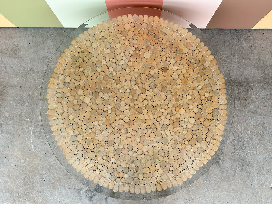 McGuire Sheaf of Wheat Rattan Coffee Table
