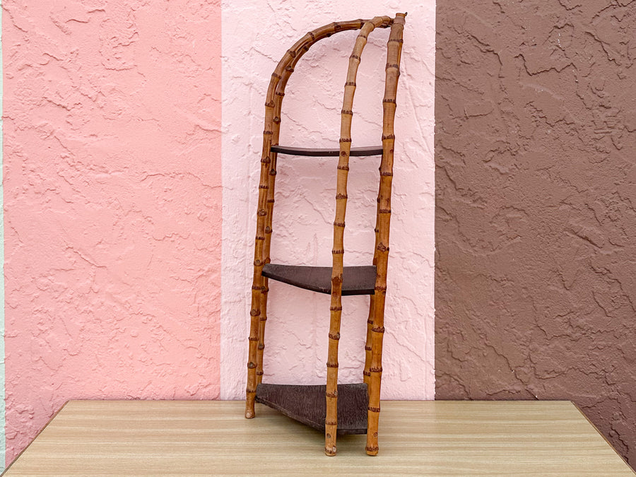 Petite Bamboo Corner Shelf