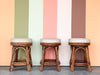 Set of Three Rattan Swivel Counter Stools
