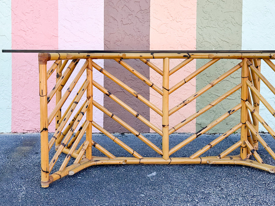 Old Florida Rattan Dining Table