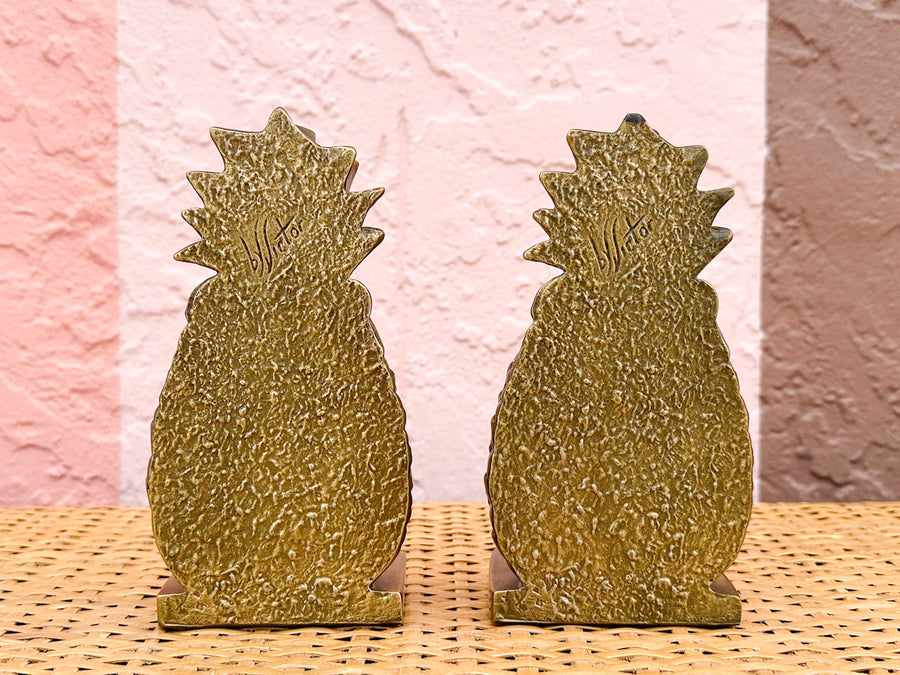 Pair of Brass Pineapple Bookends
