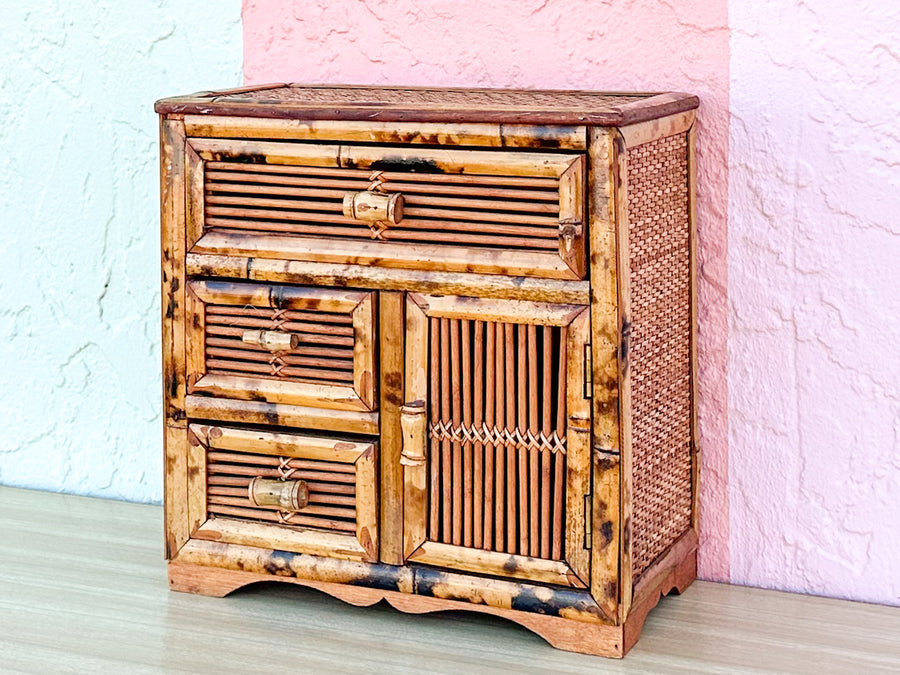 Petite Tortoiseshell Rattan Drawers
