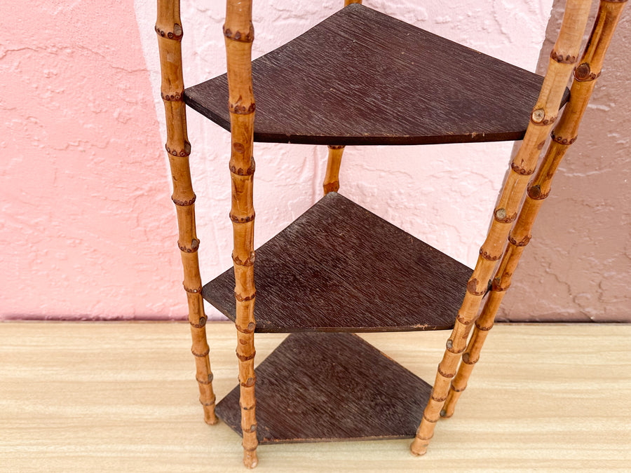 Petite Bamboo Corner Shelf