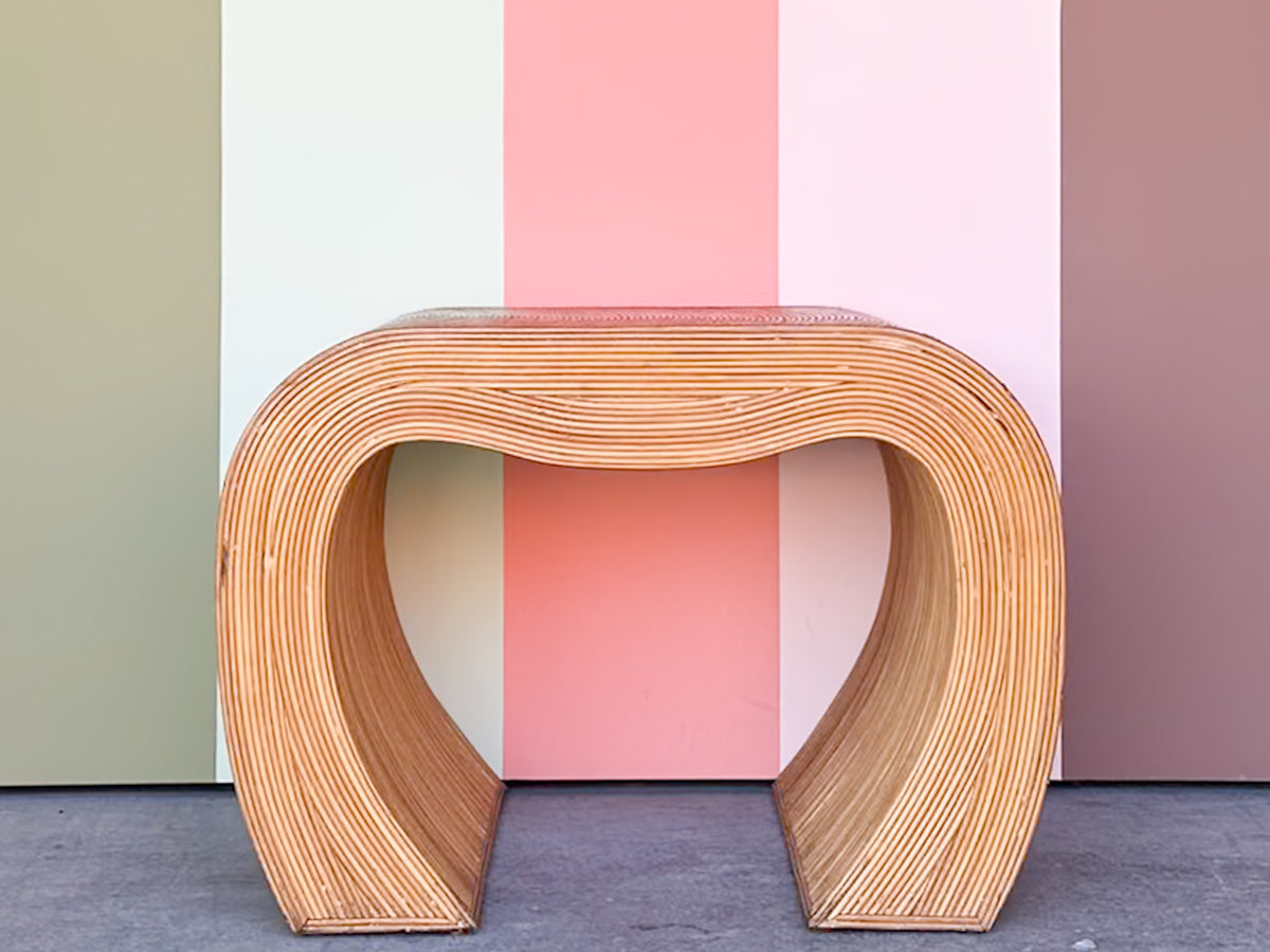 Gabriella Crespi Style Pencil Reed Side Table