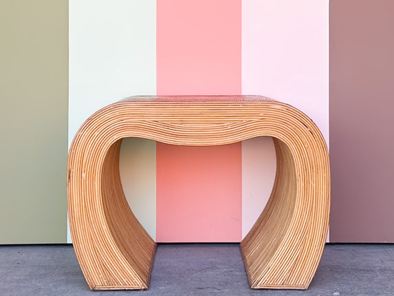 Gabriella Crespi Style Pencil Reed Side Table