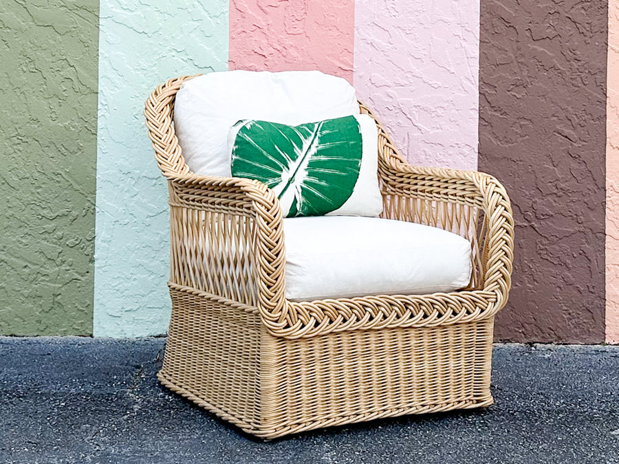 Bielecky Brothers Braided Rattan Lounge Chair