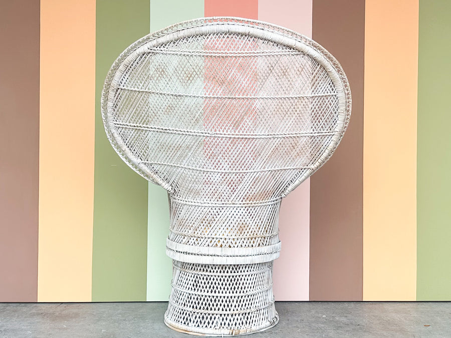 Painted Rattan Peacock Chair