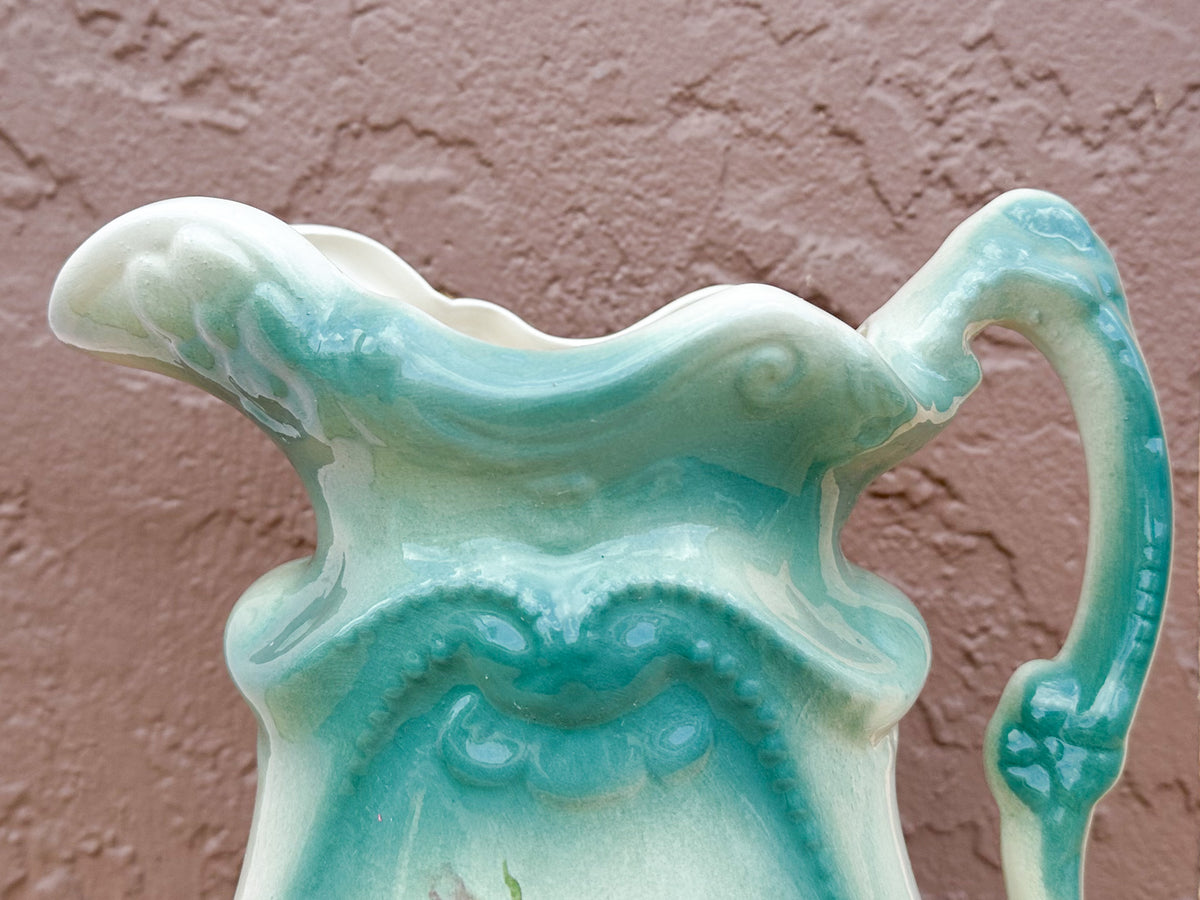 Turquoise Pitcher with Tulips