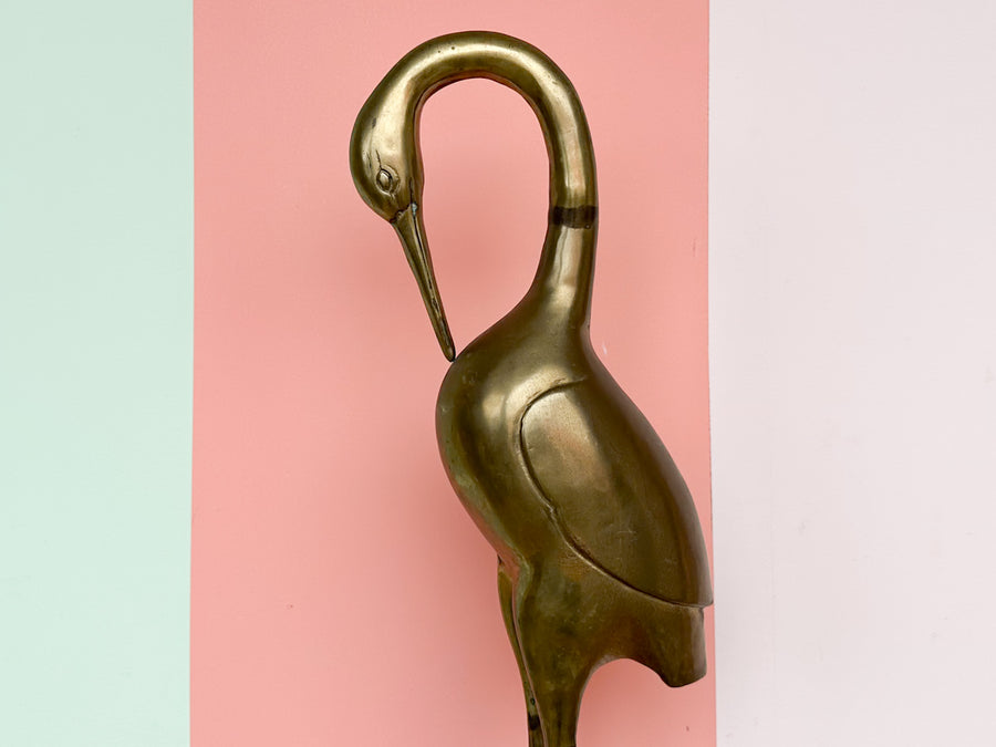 Pair of Large Brass Herons