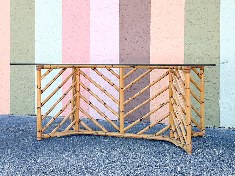 Old Florida Rattan Dining Table