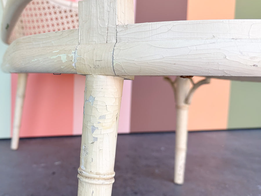 Faux Bamboo and Cane Bench