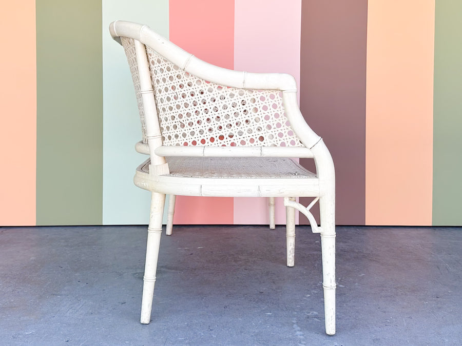Faux Bamboo and Cane Bench