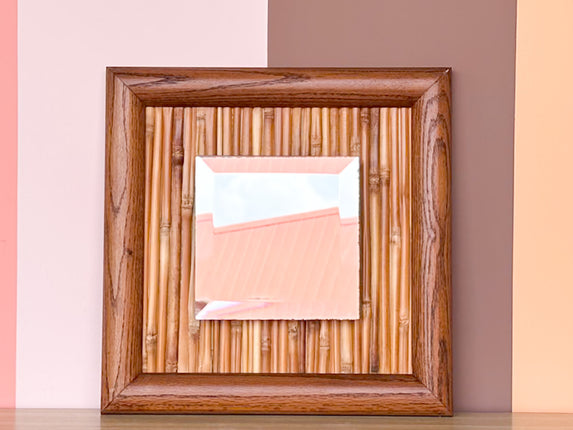 Old Florida Square Bamboo Mirror