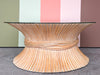 McGuire Sheaf of Wheat Rattan Coffee Table