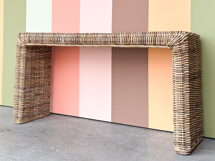 Waterfall Woven Rattan Console