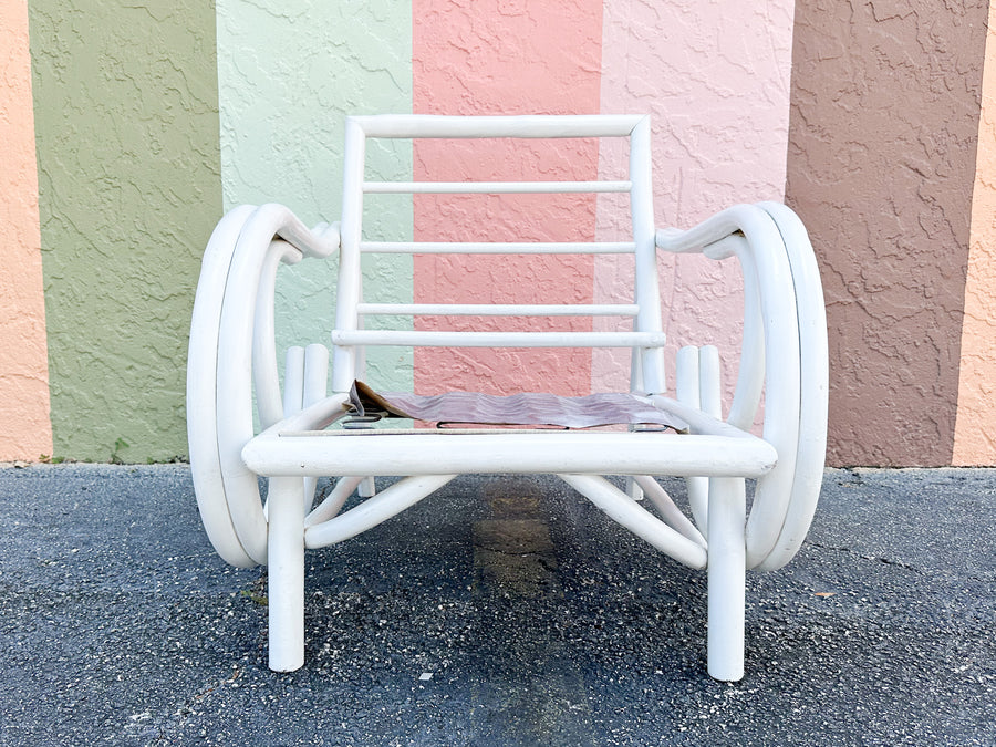 Island Whimsy Rattan Lounge Chair and Ottoman