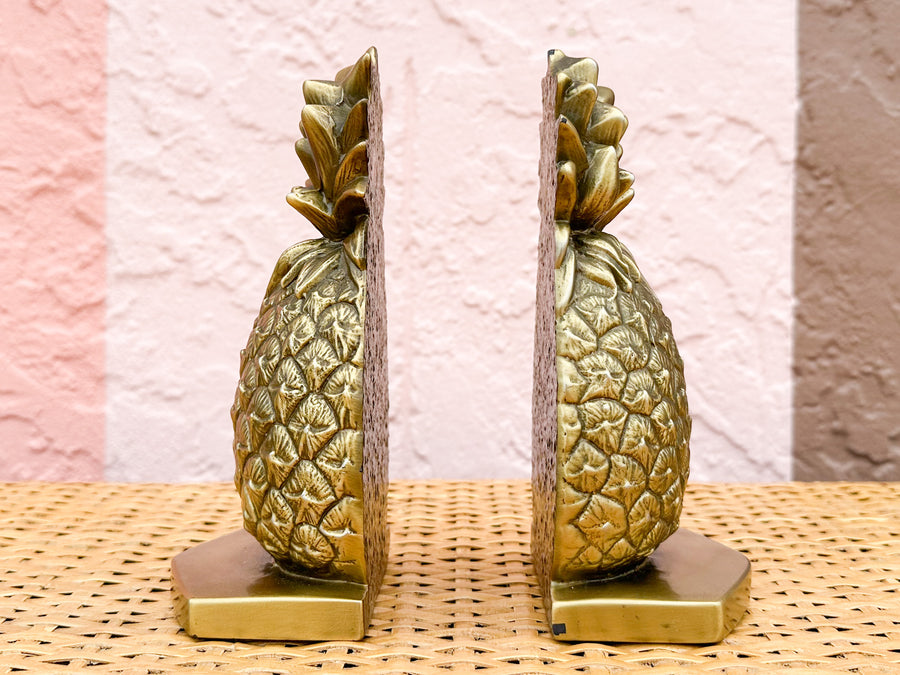 Pair of Brass Pineapple Bookends