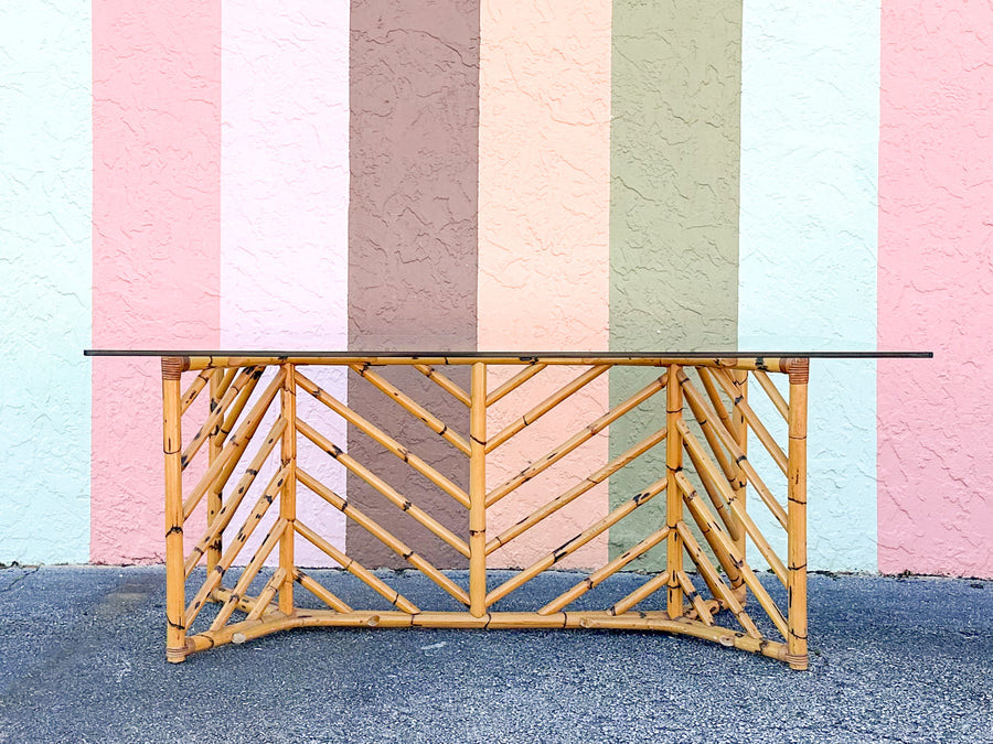 Old Florida Rattan Dining Table
