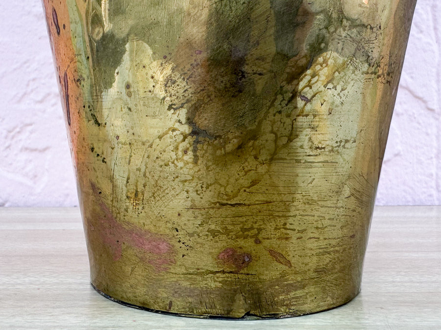 Brass Vase with Braided Handles