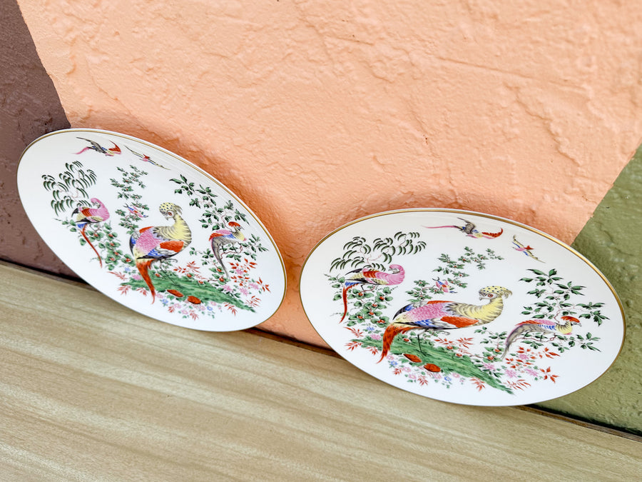 Pair of Colorful Bird Plates
