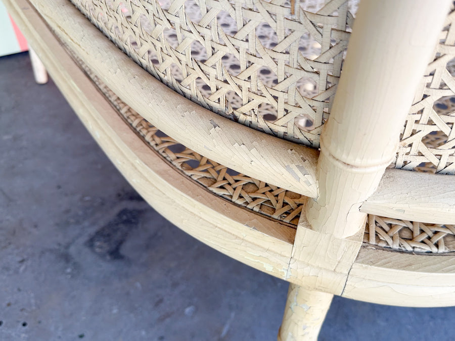Faux Bamboo and Cane Bench