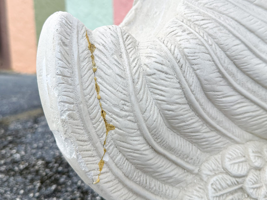 Pair of Plaster Swan Garden Seats