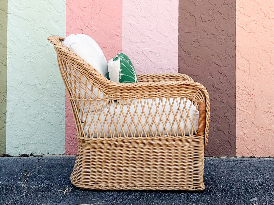 Bielecky Brothers Braided Rattan Lounge Chair