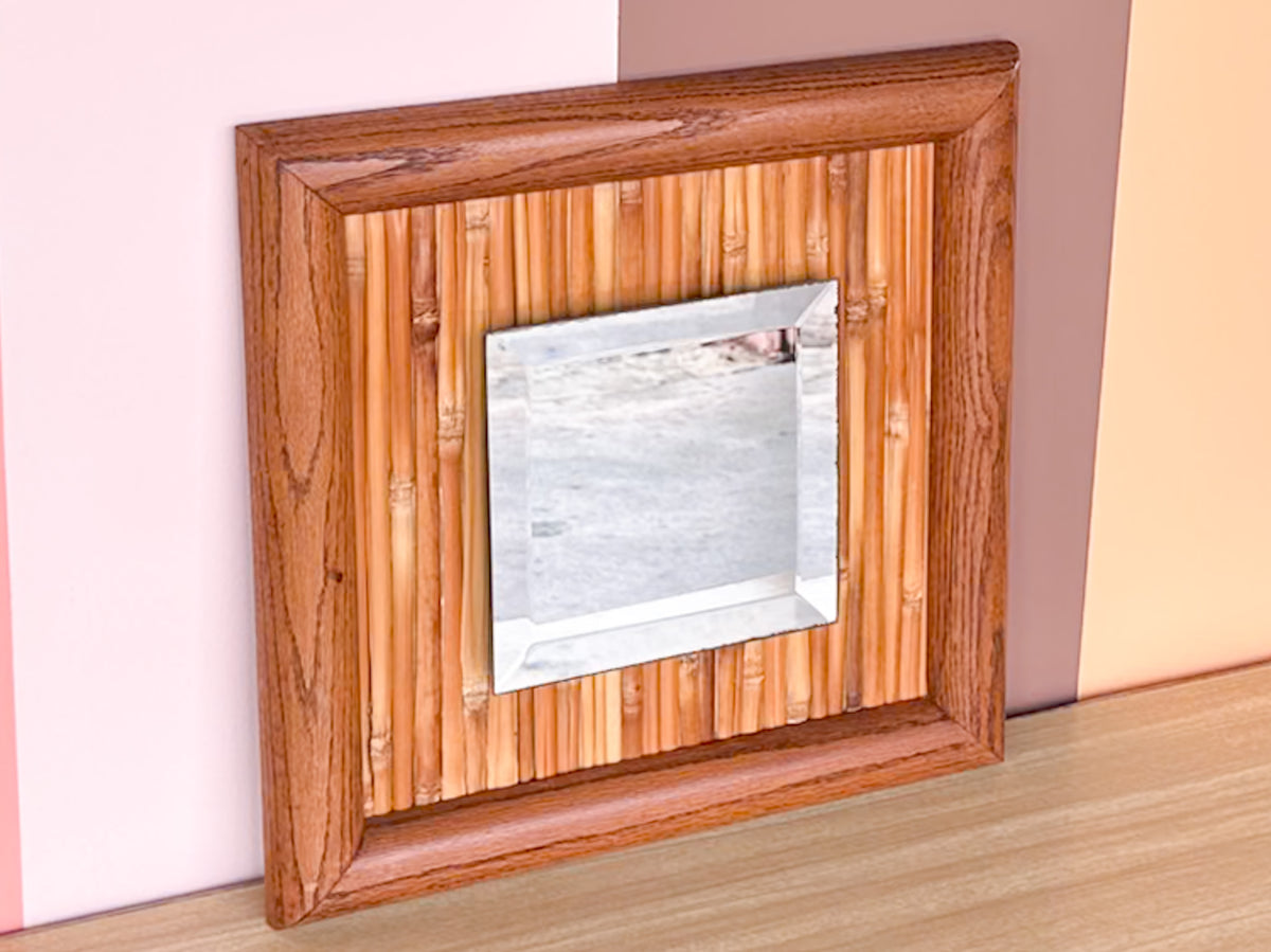 Old Florida Square Bamboo Mirror