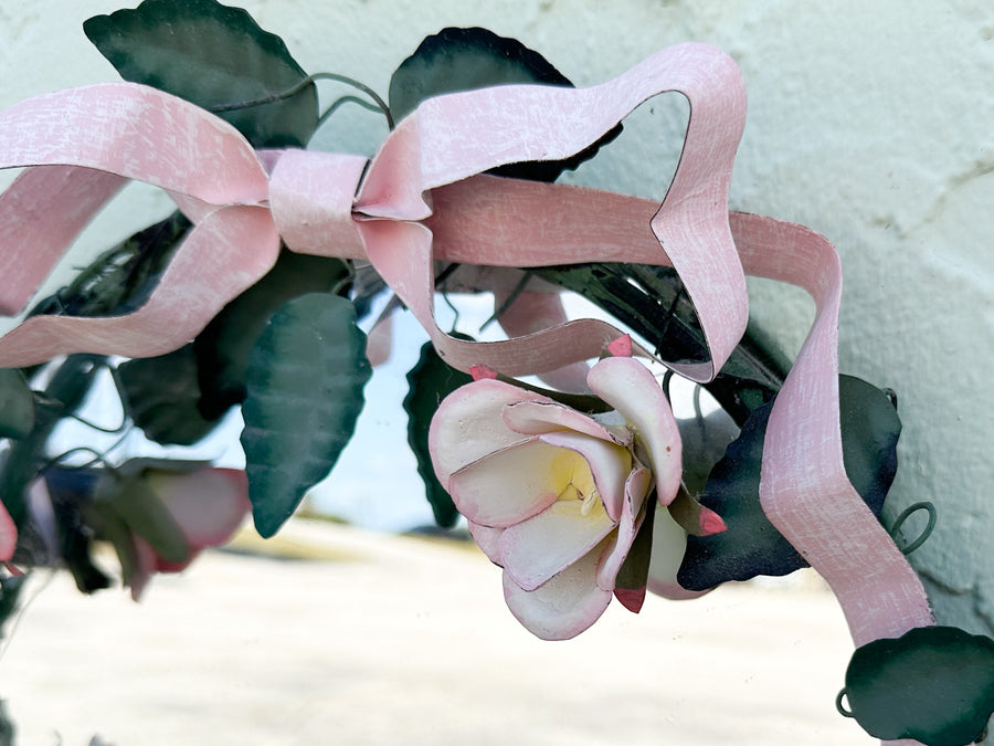 Petite Tole Bow and Rose Mirror